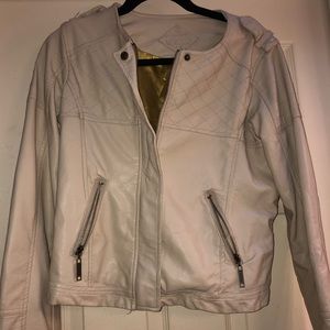 Beige faux leather jacket